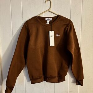 ALO Yoga Crewneck Sweatshirt in Dark Brown size small unisex (free shipping)